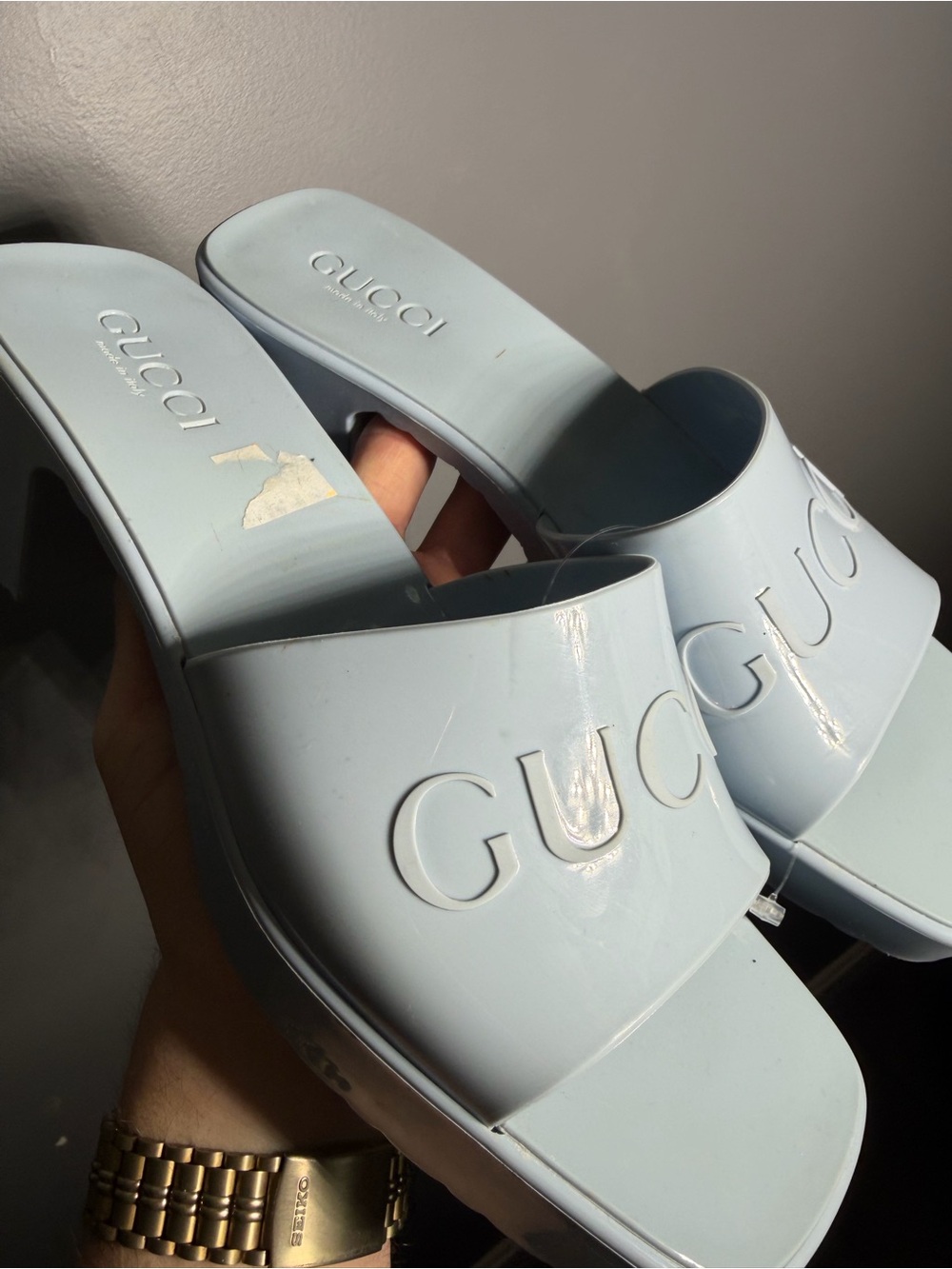 Gucci Rubber Platform Sandals Size EU 39 - Picture 4 of 12